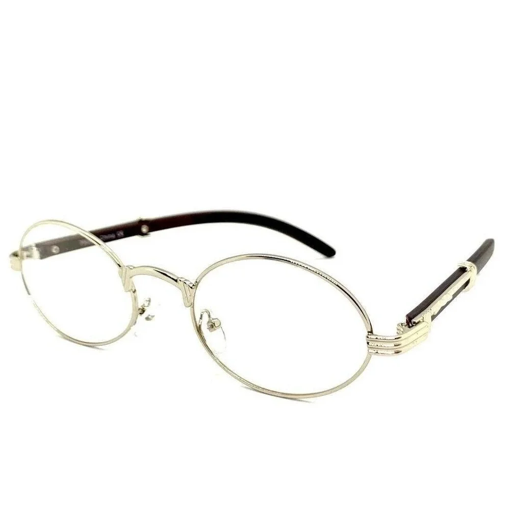 Luxury Narrow Women Wire Frame Oval‎ Unisex Trendy Retro Vintage 90's Frameless